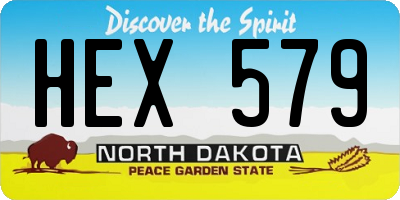 ND license plate HEX579