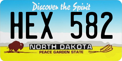 ND license plate HEX582