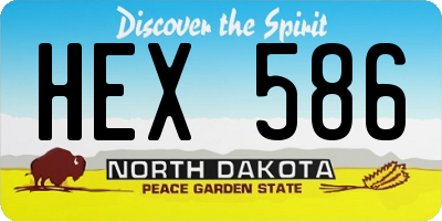 ND license plate HEX586