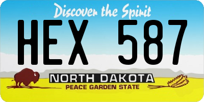 ND license plate HEX587