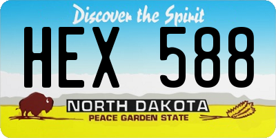 ND license plate HEX588