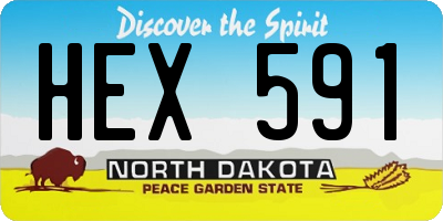 ND license plate HEX591