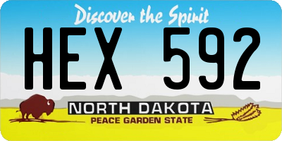 ND license plate HEX592