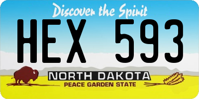 ND license plate HEX593