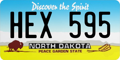 ND license plate HEX595