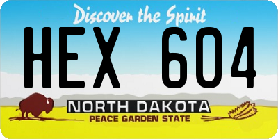 ND license plate HEX604