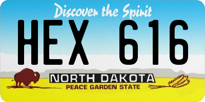 ND license plate HEX616