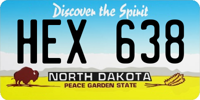 ND license plate HEX638