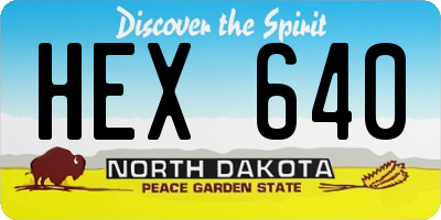 ND license plate HEX640