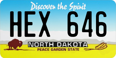 ND license plate HEX646