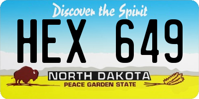 ND license plate HEX649