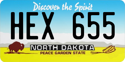 ND license plate HEX655