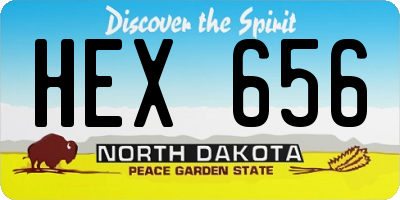 ND license plate HEX656