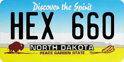ND license plate HEX660