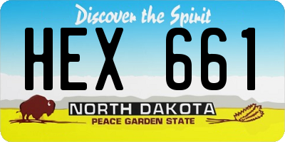 ND license plate HEX661