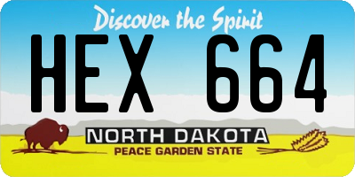 ND license plate HEX664