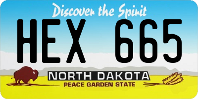 ND license plate HEX665