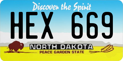 ND license plate HEX669