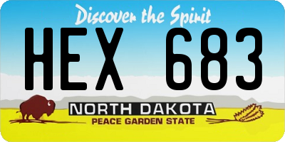 ND license plate HEX683