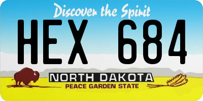 ND license plate HEX684