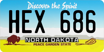 ND license plate HEX686