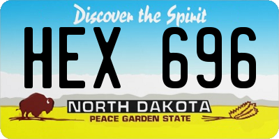 ND license plate HEX696