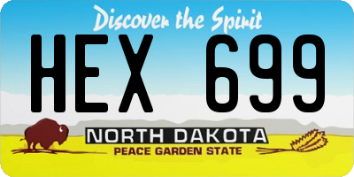 ND license plate HEX699