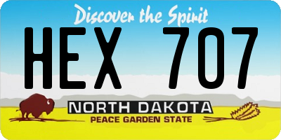 ND license plate HEX707