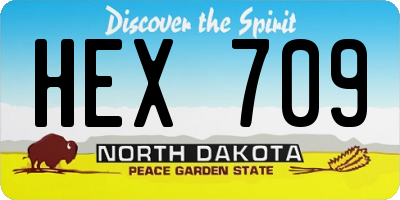 ND license plate HEX709