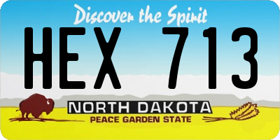 ND license plate HEX713