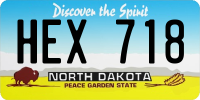 ND license plate HEX718