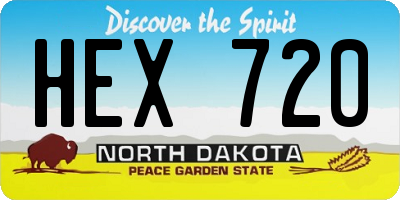 ND license plate HEX720