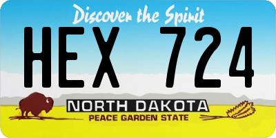 ND license plate HEX724