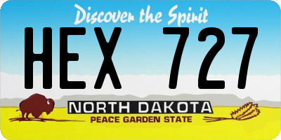 ND license plate HEX727