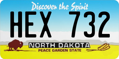ND license plate HEX732