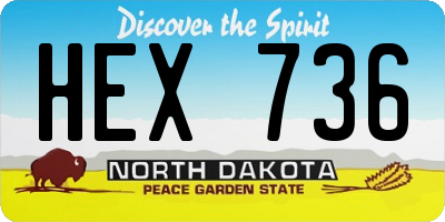ND license plate HEX736