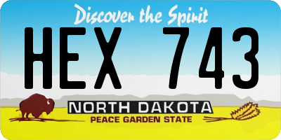 ND license plate HEX743