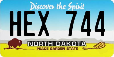 ND license plate HEX744