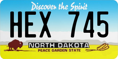 ND license plate HEX745