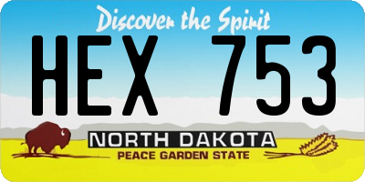 ND license plate HEX753