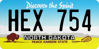 ND license plate HEX754