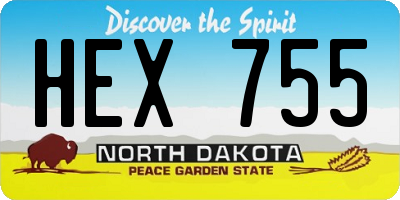 ND license plate HEX755