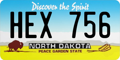 ND license plate HEX756