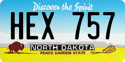 ND license plate HEX757