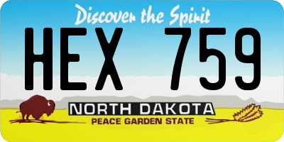 ND license plate HEX759