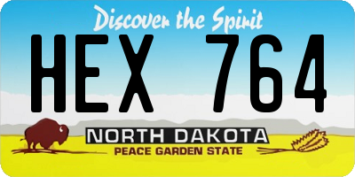 ND license plate HEX764