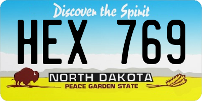 ND license plate HEX769