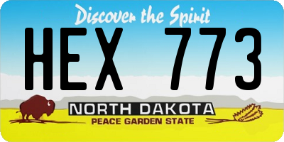 ND license plate HEX773