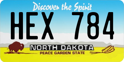 ND license plate HEX784