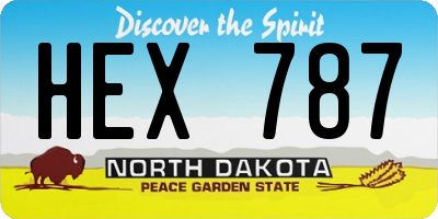 ND license plate HEX787